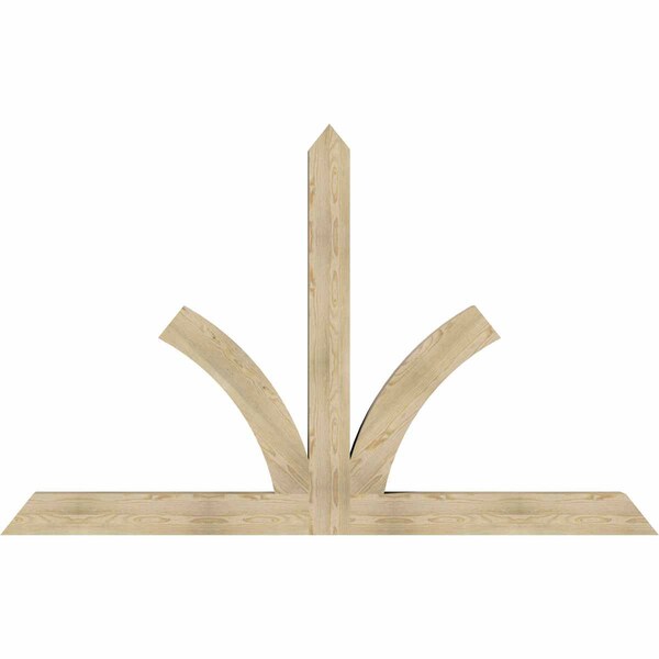 Ekena Millwork Richland Rough Sawn Timber Gable Bracket, Douglas Fir, 96"W x 60"H x 6"D x 6"F, 15/12 Pitch GBW096X60X0606RIC00RDF - main